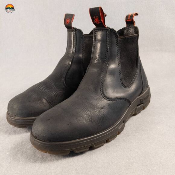 Redback Chelsea Work Boots Black Leather Easy Escape Pull-On Workwear Men's 8 - Picture 9 of 15